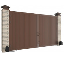 Распашные ворота уличные ворота стандартных размеров в алюминиевой раме с заполнением сэндвич панелями SWS DoorHan