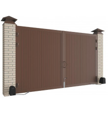 Распашные ворота уличные ворота стандартных размеров в алюминиевой раме с заполнением сэндвич панелями SWS DoorHan